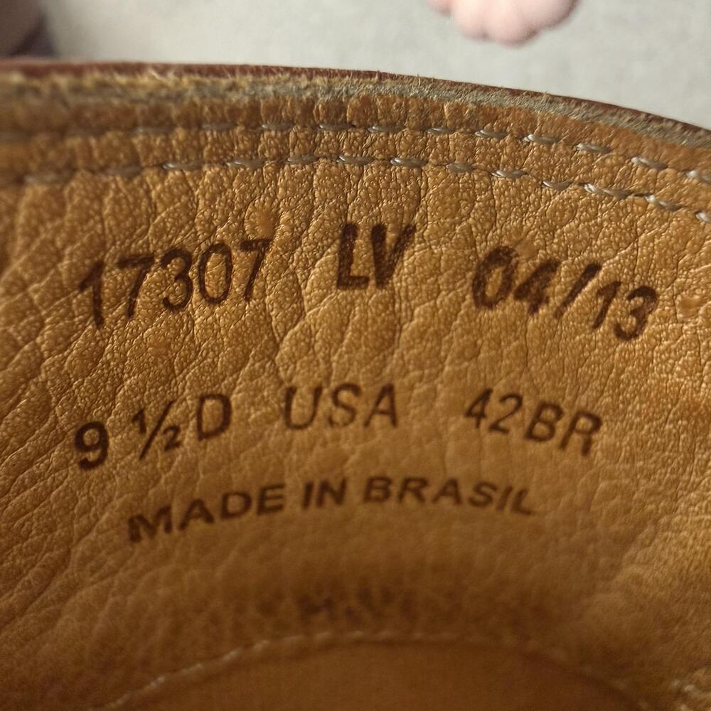 Sandro Shoes Mens Size 9.5 Brown Leather Slip On Comfort Loafers Square Toe - Picture 7 of 15